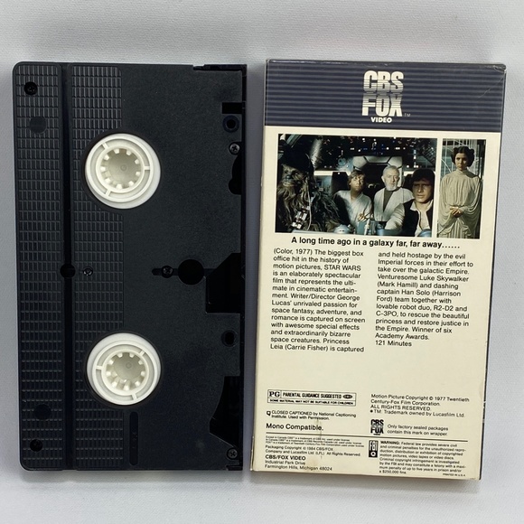 Star Wars A New Hope Red Label CBS/FOX HI FI Stereo Video VHS Original - Picture 2 of 8